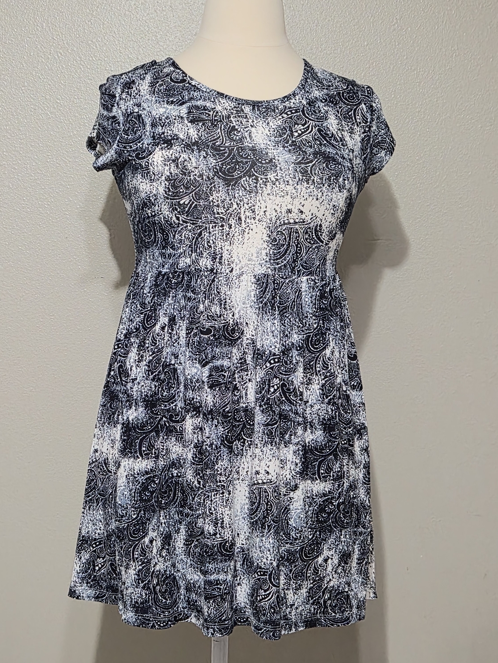 Lee Cooper Originals White Navy Blue Paisley Mini Dress Boho Summer Casual Xl